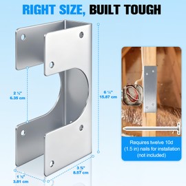 12 Pack Stud Shoes for 2X Studs, 16-Gauge Galvanized Steel, 1.5" x 6.25"