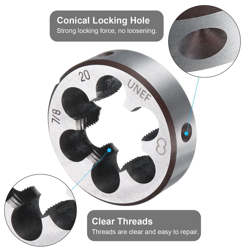 sourcing map Round Threading Die 7/8-20 UNEF Thread Right Hand