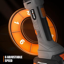 Fexrror Cordless Oscillating Tool, 20V Oscillating Multi Tool Kit with 2Ah Battery, 8000-19000RPM, 6 Variable Speed, Dust Port, 3.2° Oscillating Angle, LED Light, Carrying Case for Cutting, Sanding