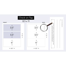 100 High Security Blank Check Stock - Checks on Top Compatible with QuickBooks, Quicken and Any Laser or Inkjet Printer - Check Paper Weight # 70 Dark Blue Art Deco