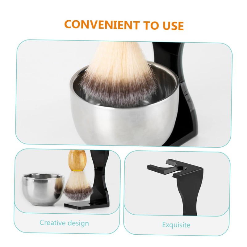 Ipetboom 1set Men Beard Grooming Shaving Stand Bowl Brush Holder