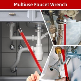 Kitnelw Basin Wrench Set Basin Wrench Tap Fitting Tool 8-12mm Basin Nut Wrench Set for Basin Faucet Plumbing