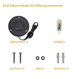 Lumina Low Voltage Landscape Lighting Cast-Aluminum Outdoor Deck and Step Light Warm White 2W G4 LED Bulb Included Garden Yard Decoration Lights for Stair Pathway Walkway - Black DSL0101-BKLED2 (2PK)