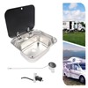 RV Sink, RV Bathroom Kitchen Sink with Folding Faucet &Lid,