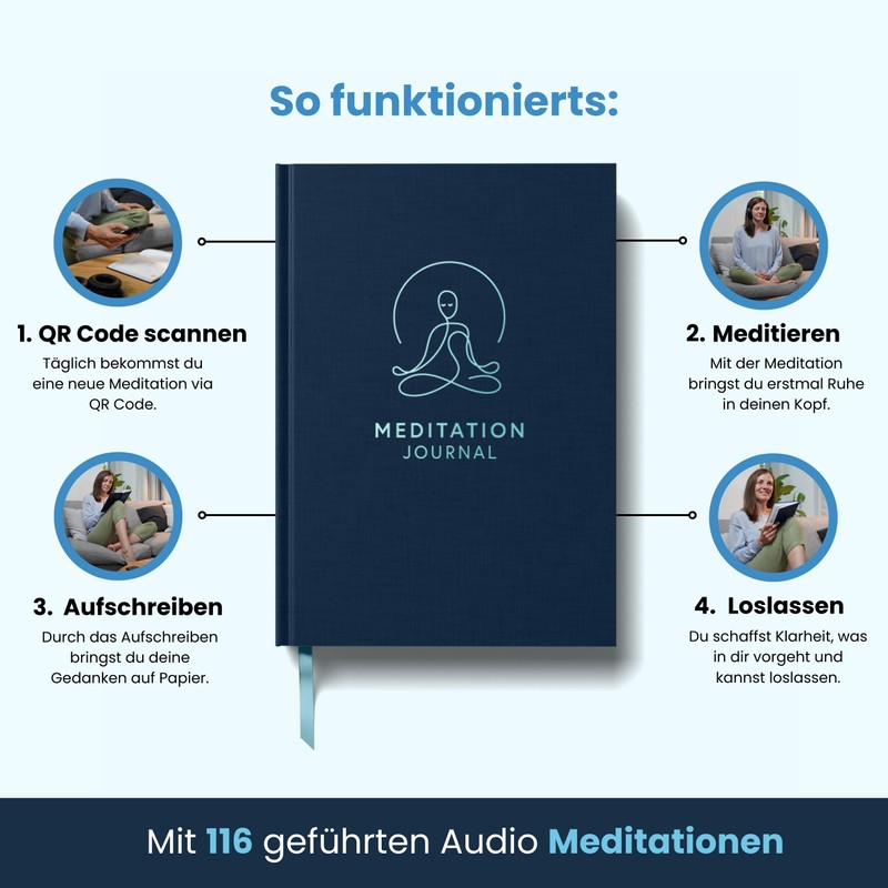 Meditation Journal | Mindfulness Diary with Guided Audio Meditations -