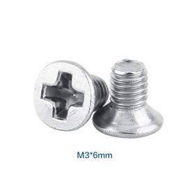 M3 Flat Head Countersunk Screw Fixing Full Thread Stainless Steel SS304 Machine Screws (M3 x 6) Pack of 100