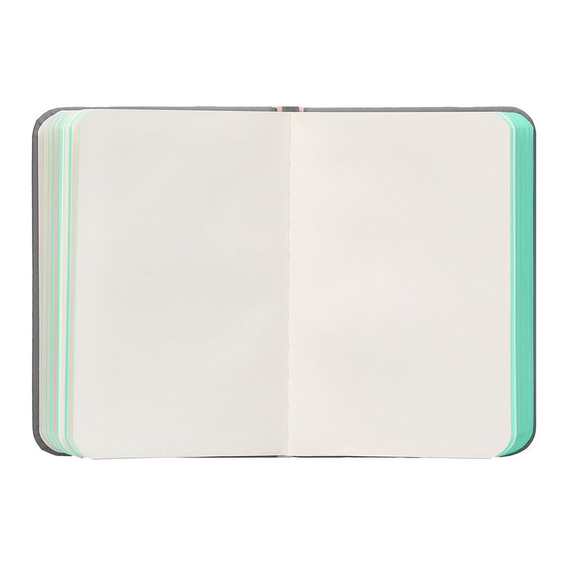 Antartik A7 Smooth Grey and Turquoise Hardback Notebook with Elastic