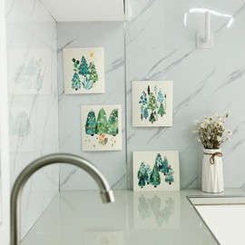 TREEWOO Kitchen Dish Towels Reusable Dishcloths Set of 6 Natural Cotton Washable Household Dining Room Cleaning Sponges Super Absorbent Dish Rags