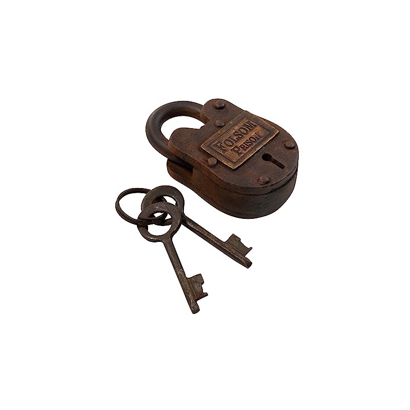 Artisan Owl Cast Iron Folsom Prison Padlock with 2 Working