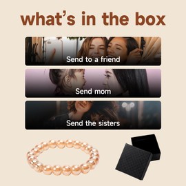 DSCHVOL Elevate Your Style and Spirit with Crystal Bracelets for Women stress relief gifts for women rose quartz bracelet 1 (Champagne)