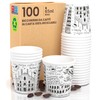 100 Paper Coffee Cups 65ml Italy White Eco Friendly Biodegradable
