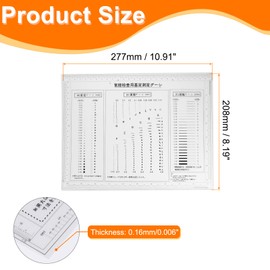 HARFINGTON 3pcs High Precision SEC Size Estimation Chart 277x208mm 0.16mm Covered Transparency Flaw Detection Film Ruler for Diameter Area and Line Width Defects Measuring