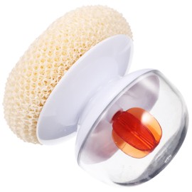 Mobestech Steel Ball Brush sponges scrubbers Dish Scrub Brush wash Pot Brush Kitchen Cleaning scrubbing Brush Skillet Brush Steel Daddy White Handle Crevice Brush Stainless Steel