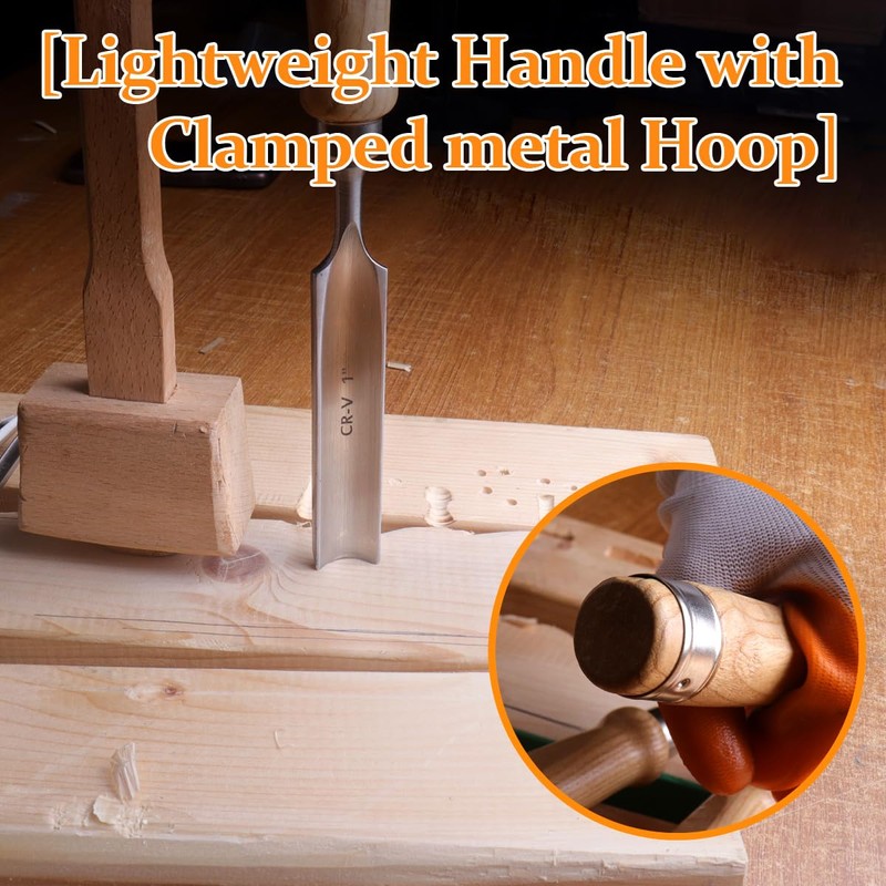 ATOPLEE Wood Chisel Set for Woodworking, 4 pcs Professional Wood