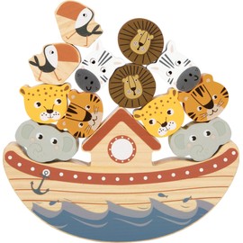 small foot Balancing Game Ark "Safari" Motor Skills Game for Children, Wooden with Dice, from 3 Years, 12229