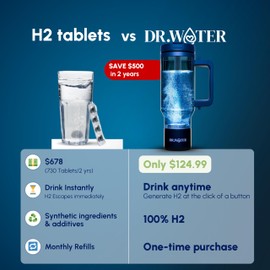 Hydrogen Water Bottle - 3X More Hydrogen Concentration - 32oz Hydrogen Water Bottle Generator - Portable Hydrogen Water Machine | Certified H2 Generator - HydroStanley Black