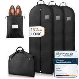 Bruce.® 3x Premium Garment Case - [152x60cm] - Dust Cover - Garment Cover for Suits, Jackets, Dresses - Clothing Storage - Travel Garment Case - Clothes Cover for Wardrobe