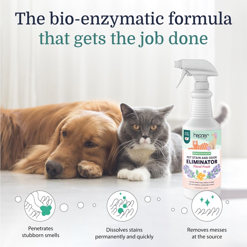 Hepper Advanced Bio-Enzyme Pet Stain & Odor Eliminator Spray -