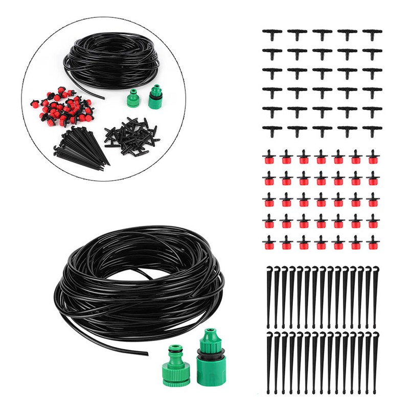 Garden Drip Irrigation System Automatic Watering Nozzles Pipe Kit 30m