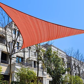 Garden expert 16'x16'x23' Sun Shade Sail Red Right Triangle Canopy Sail Shade Cloth for Patio Garden Outdoor Backyard