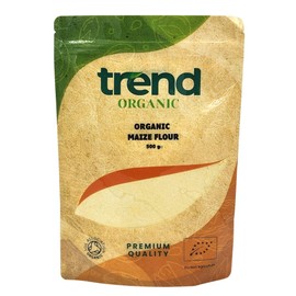 Trend Organic Maize Flour Packed with Essential Nutrients for Wholesome Baking and Cooking- Certified Organic, Vegan, Sustainably Sourced, Non-GMO, No Additives No Preservatives, Raw, 500g