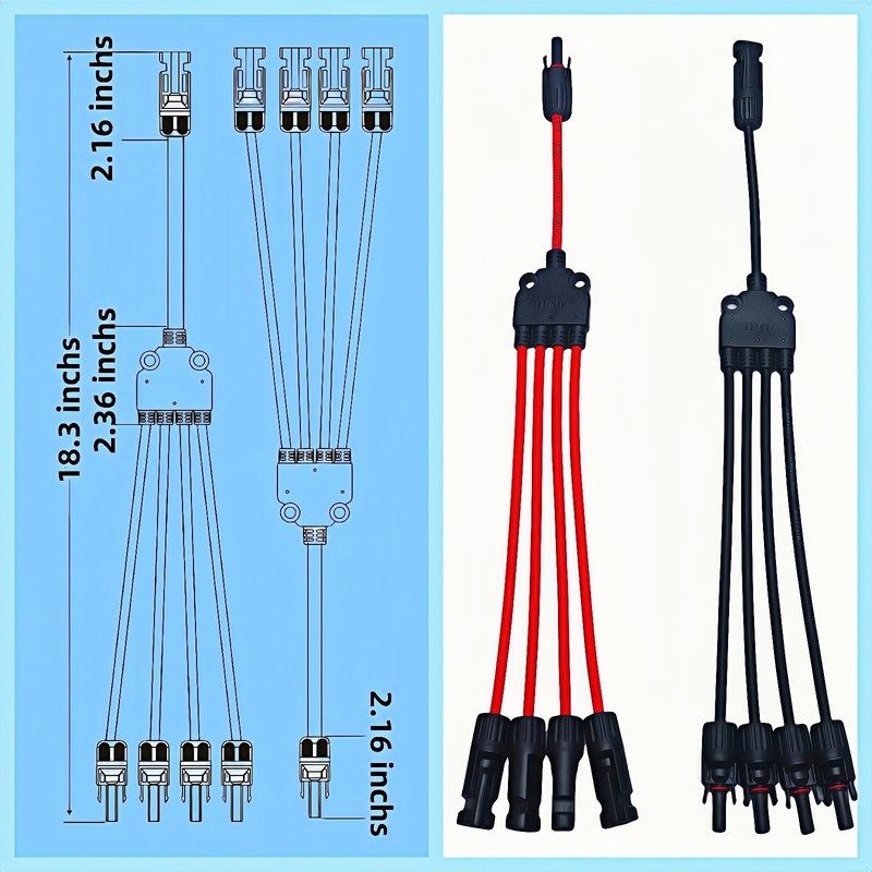Losato 1 Pair Solar Y connectors 1 to 4-Turn connectors