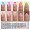 OPkssnails 300 uñas postizas francesas, uñas cortas almendra, preformadas, sin
