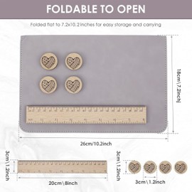 Knitting Chart Holder with Magnet Ruler - Foldable Knitting Tool Accessories for Crochet, Cross Stitch & Needle Arts,Crochet Tools Chart Keepe,Magnetic Pattern Keeper(Purple)