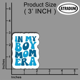 (3Pcs) in My Boy Mom Era Sticker, Waterproof Vinyl Decals for Books, Laptops, Phones, Tumblers, Water Bottles, Gifts for Moms, Nana, Gigi, Mama, Grandma, Size 2.2 x 3 Inch