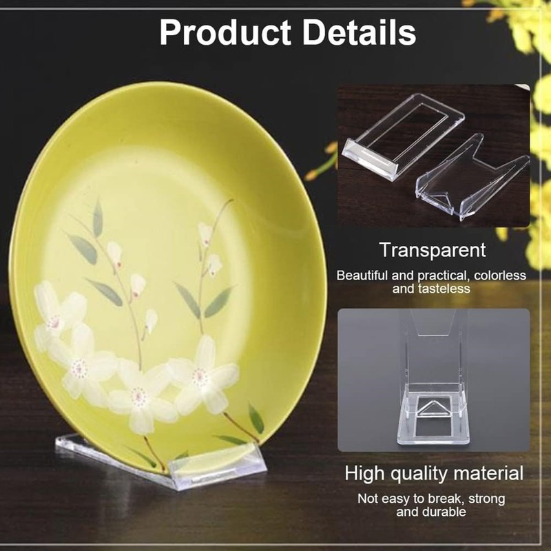 10 Pcs Acrylic Bracket Stands, Plastic Display Holders Picture Plate