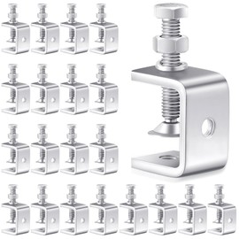 Lounsweer 20 Pcs Stainless Steel C Clamps Heavy Duty 1 3/16 Inch Mini Clamp with Stable Wide Jaw Opening Small Screw Clamps for Metal Working Mounting Woodworking