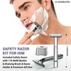 Dual-Blade Safety Razor Set With Magnetic Head & 110 Blades,