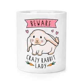 Vorsicht Verrückte Hase Damen Make-Up Pinsel Stift Topf