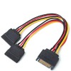 Multibao 15 Pin Sata Male to 2 Sata Female Power
