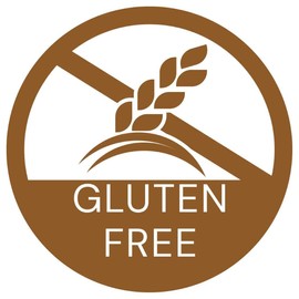 Hygiplas Food Allergy labels Gluten Free (Roll of 1000), Brown & White, Easy Removal Labels Leave No Residue, Size: 25.4 mm/1 inch Diameter, GJ060