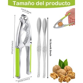 3Piezas Cascanueces, Cascanueces Verde Con Tenedores De Cangrejo, Adecuado Para Nueces y Mariscos, Herramientas De Cocina Para Hogares y Restaurantes, Clip De Nueces De Uso Diario Duradero y Eficiente
