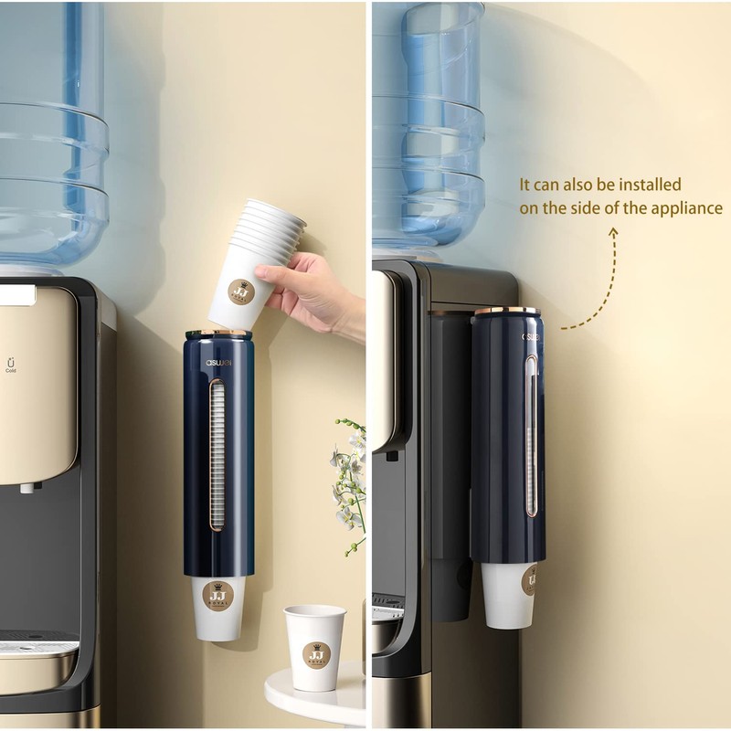 JEEZAO Cup Dispenser Wall Mounted,Water Cup Holder Dustproof Plastic for