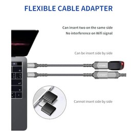 JSAUX Adaptador USB C a USB [2 unidades], cable OTG tipo C 3.0 OTG On The Go tipo C macho a USB A hembra adaptador compatible con MacBook, iPhone 16 P