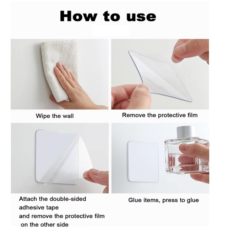 UtySty 30 Pack Double Sided Tape Waterproof Clear Sticker Wall