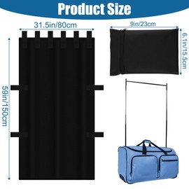 59'' x 31.5'' Privacy Curtain for Dance Bag, Anglecai Portable Dancer Changing Privacy Curtain for Dance Suitcase, Discreet Curtain for Dancer Backstage Privacy Partition Screen Competition Dance Bag
