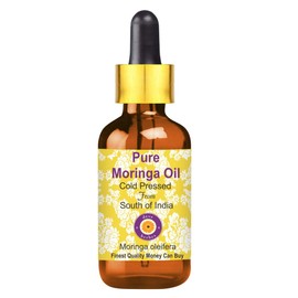 Deve Herbes Pure Moringa Oil (Moringa oleifera) with Glass Dropper Cold Pressed 5ml (0.16 oz)