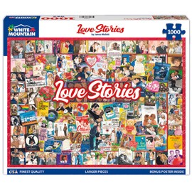 White Mountain Puzzles Love Stories - 1000 Piece Valentines Day Jigsaw Puzzle