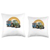 Back to School Tractor Farm Boys Throw Pillow