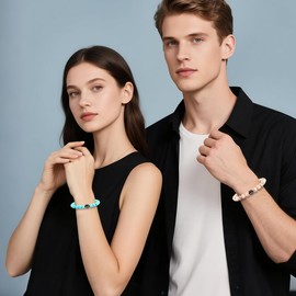 Anti Alcohol Bracelet for Men Women Quit Alcohol Bracelet Set Stop Drinking Alcoholc Craving Bracelets Anxiety Bracelets Jewelry (Orange+Blue)