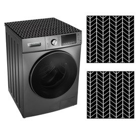 REAIJUNPIN 2 PCS Washer and Dryer Covers for the Top,27'' x 27''laundry guards for washer and dryer,Dust-Proof Washer Dryer Top Protector,Silicone Countertop Protector Mat (Black)