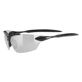 uvex Sportstyle 203 - Sports Sunglasses for Men and Women - Mirrored Lenses - Comfortable & Non-Slip - Black/Silver - One Size
