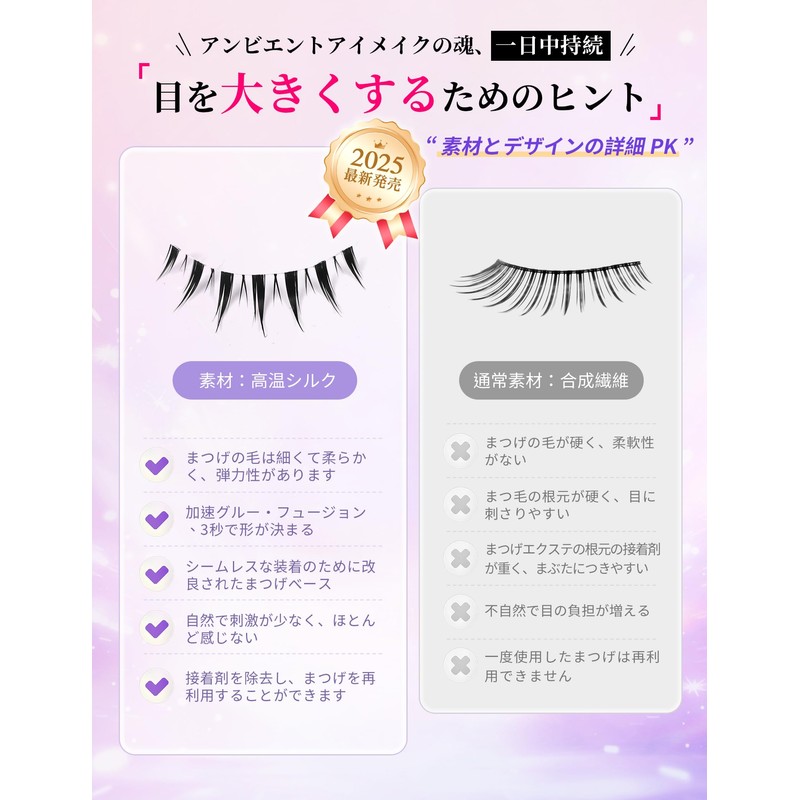 happykau False Eyelashes, 5 Pairs Natural False Eyelashes, Natural Eyelashes,