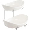HBlife Fruit Bowl for Kitchen Counter - 2 Tier Ceramic