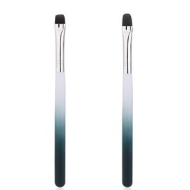 2pcs Nail Clean up Brushes, French Tip Detail Remover Manicure Brush for Nails with Round & Flat Head Pen Painting Tools for Nail Art Design & Polish Mistake Cleaning
