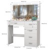 Yamissi Vanity White Makeup Table Set Dressing Desk With 11